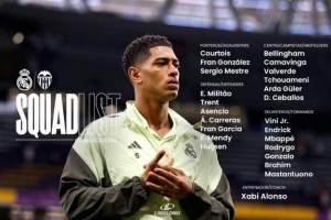 皇马公布西甲战瓦伦西亚大名单：姆巴佩、阿诺德、恩德里克在列